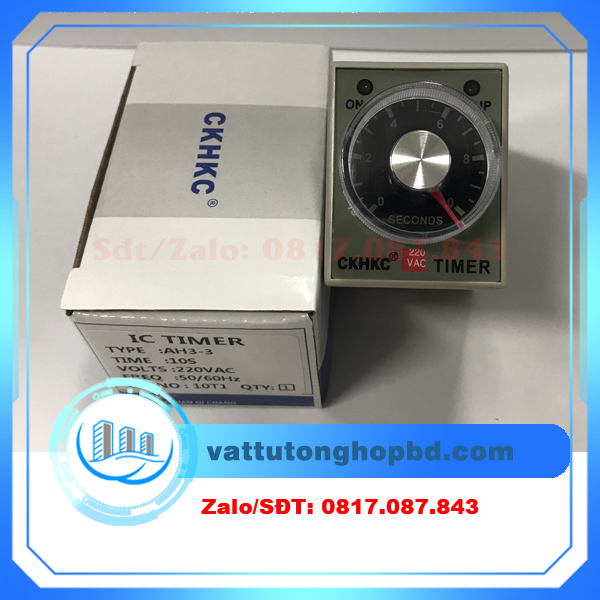 Rơ le thời gian AH3-3 10S 24VDC/220VAC