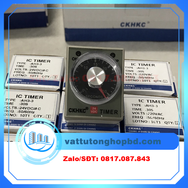 Rơ le thời gian AH3-3 30S 24VDC/220VAC